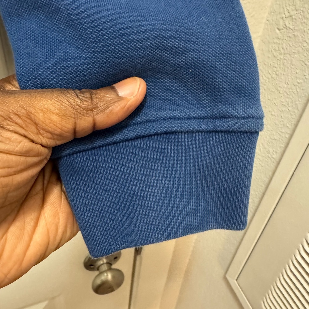 Lacoste Tennis Jacket Blue Cotton Jersey Sweater Pique Full Zip - Picture 8 of 12